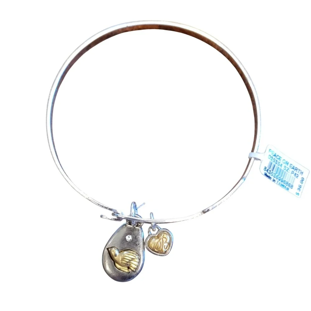 Brighton Peace on Earth Bangle Bracelet Silver Tone Charm D25354 P42‎ New